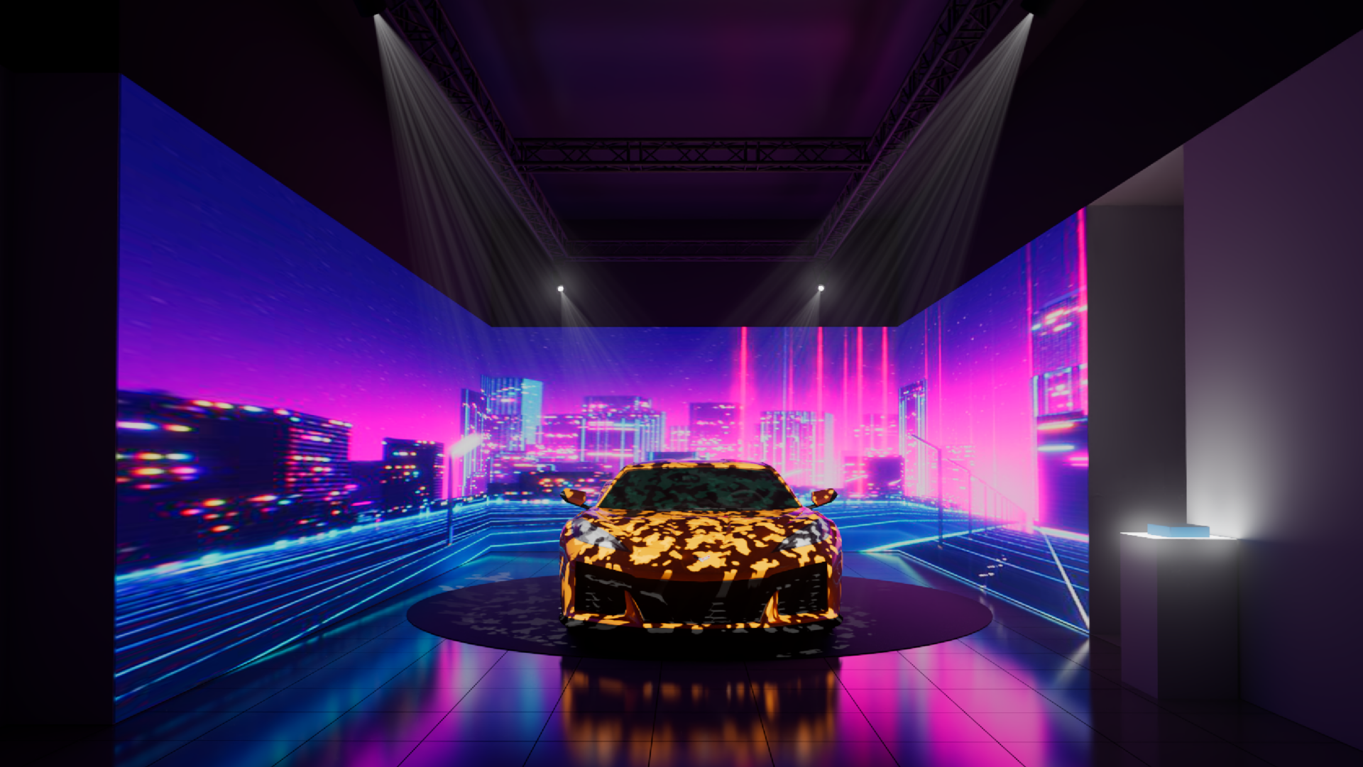Alt Ethos Projection Mapping Car Showroom City projection